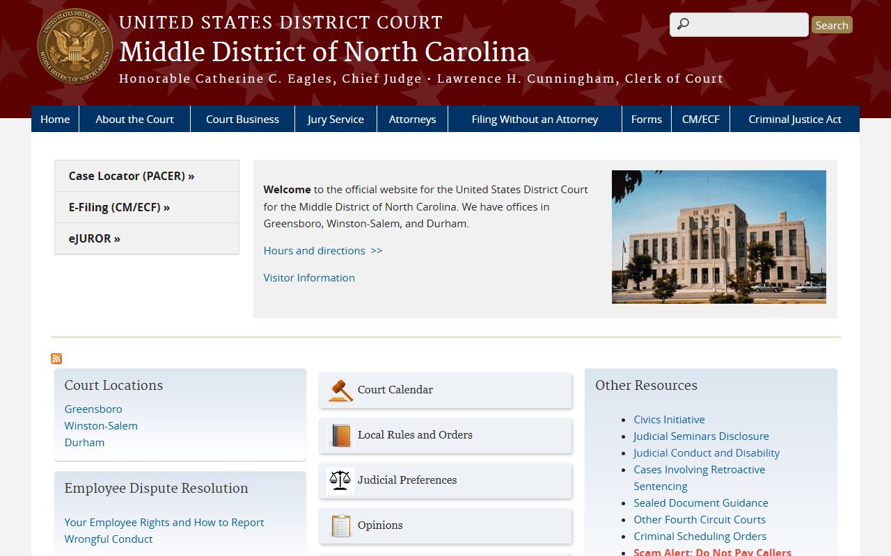 Surry County Clerk of Superior Court records Middle District distinction