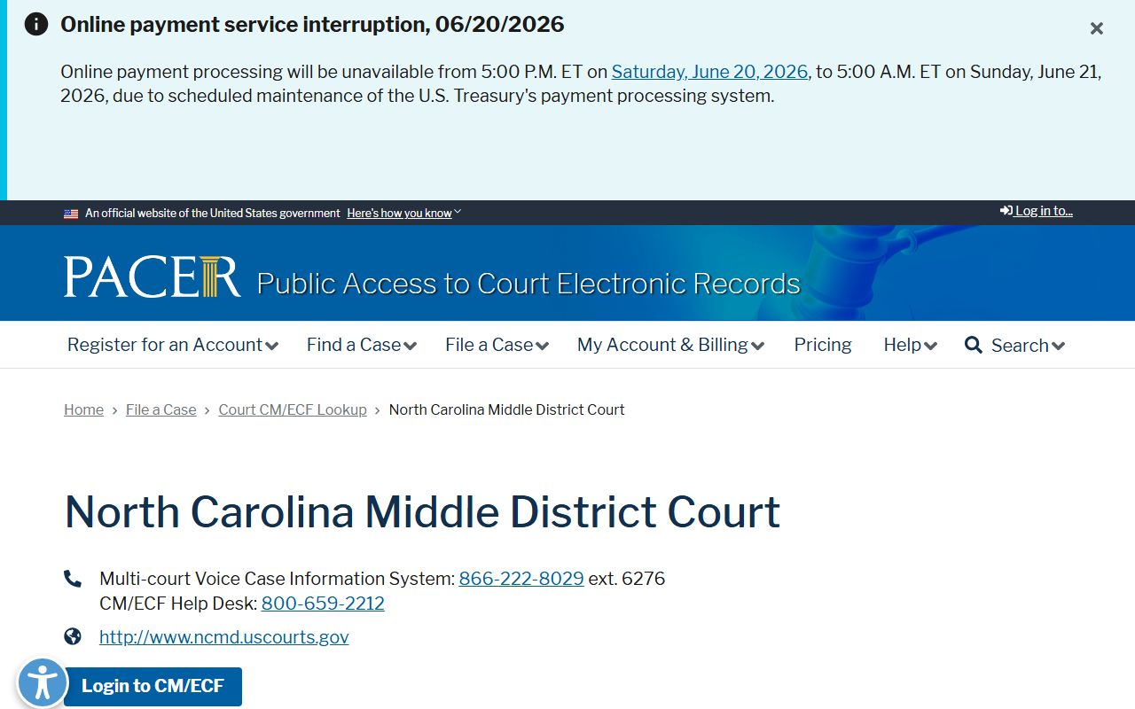 Surry County Clerk of Superior Court records federal PACER distinction