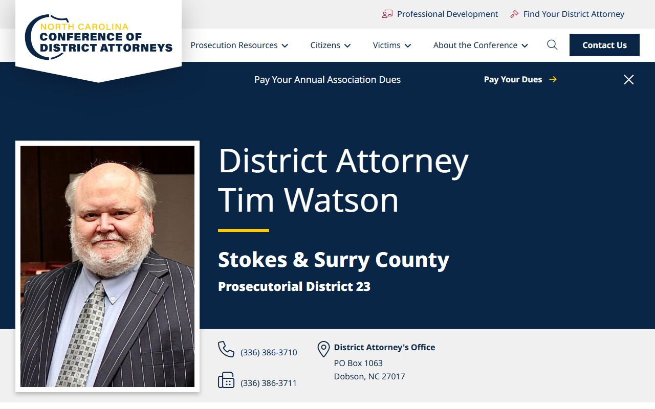 Surry County court dockets District Attorney District 23