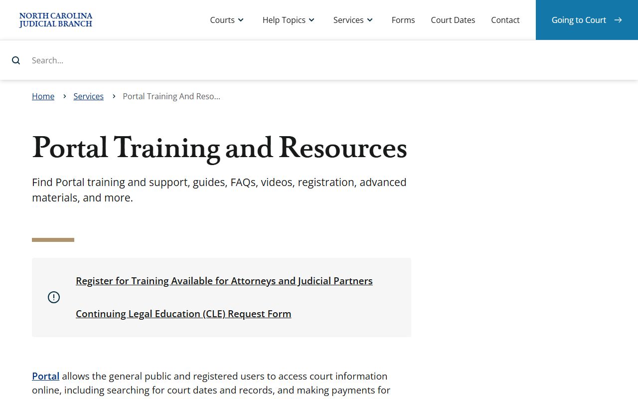 Surry County court records Portal training and resources