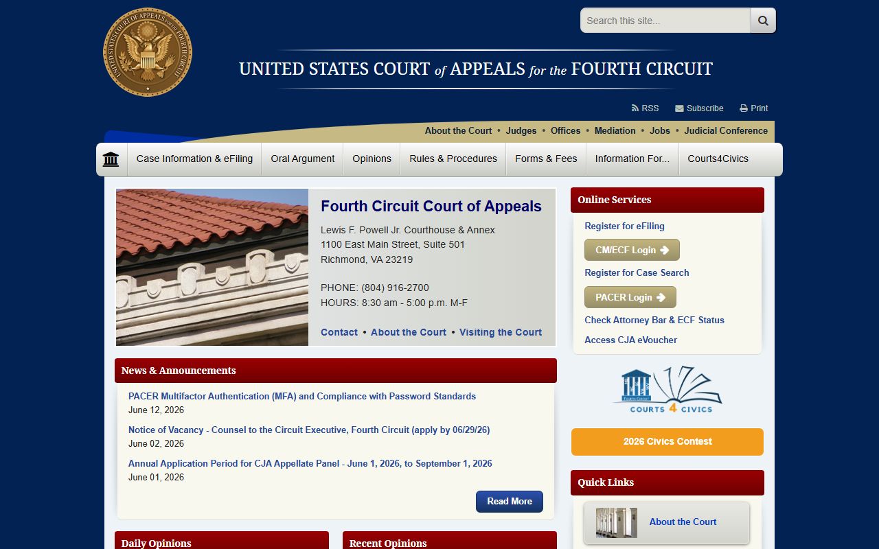 Surry County Superior and District Court records Fourth Circuit federal distinction
