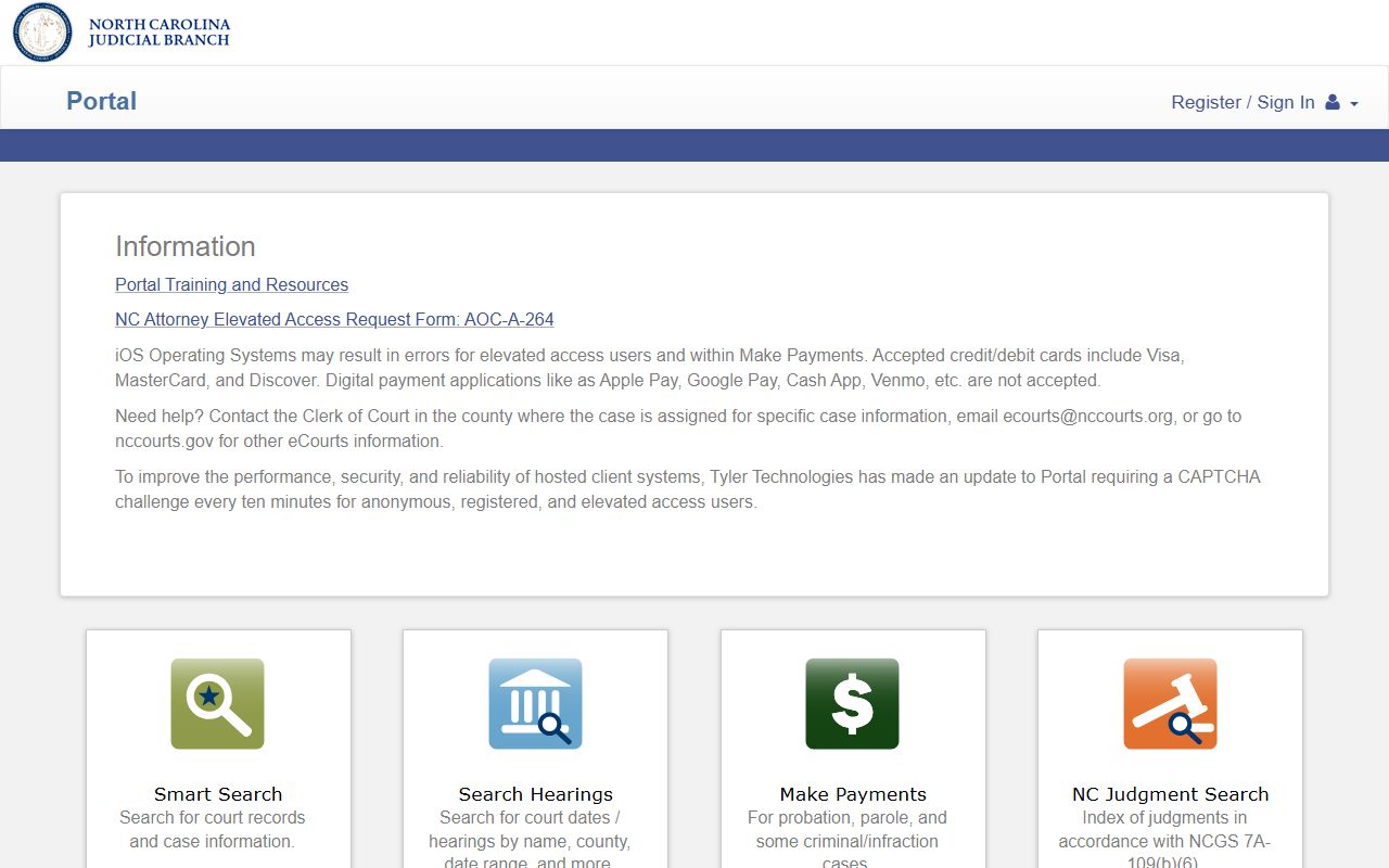 Surry County court records NC eCourts Portal home