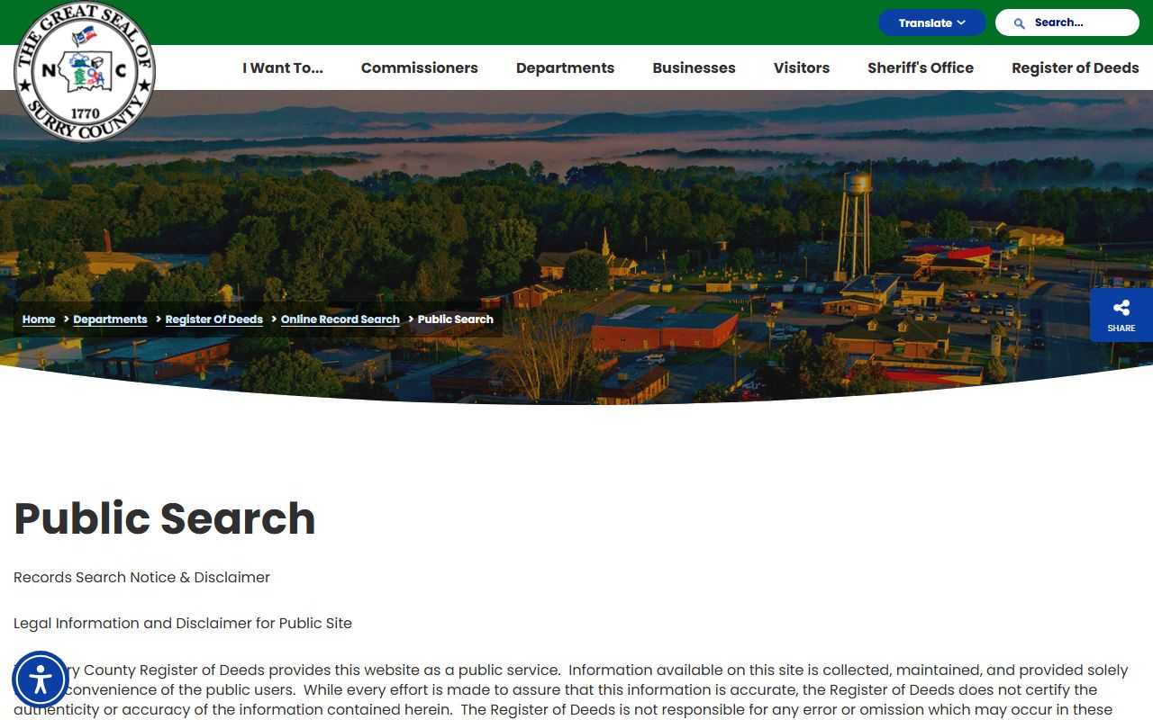 Surry County probate records related Register of Deeds public search
